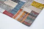 Chaput Patchwork Multi Renk Pamuk Üzerine Yün El Dokuma Kilim-198x302 - Görsel 4