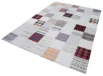 İnce Bez Patchwork Multi Pamuk Üzerine Yün El Dokuma Kilim-200x300 - Görsel 3