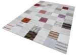 İnce Bez Patchwork Multi Pamuk Üzerine Yün El Dokuma Kilim-201x300 - Görsel 3