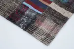 Chaput Patchwork Multi Renk Pamuk Üzerine Yün El Dokuma Kilim-100x250 - Görsel 4