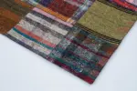 Chaput Patchwork Multi Renk Pamuk Üzerine Yün El Dokuma Kilim-180x240 - Görsel 4