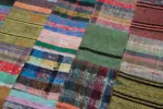 Chaput Patchwork Multi Renk Pamuk Üzerine Yün El Dokuma Kilim-180x240 - Görsel 6
