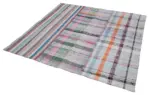 Chaput Patchwork Multi Renk Pamuk Üzerine Yün El Dokuma Kilim-187x198 - Görsel 3
