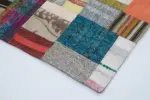 Chaput Patchwork Multi Renk Pamuk Üzerine Yün El Dokuma Kilim-170x240 - Görsel 4