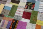 Chaput Patchwork Multi Renk Pamuk Üzerine Yün El Dokuma Kilim-169x239 - Görsel 6