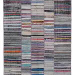 Chaput Patchwork Multi Renk Pamuk Üzerine Yün El Dokuma Kilim-200x237