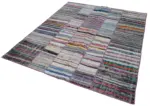 Chaput Patchwork Multi Renk Pamuk Üzerine Yün El Dokuma Kilim-200x237 - Görsel 3