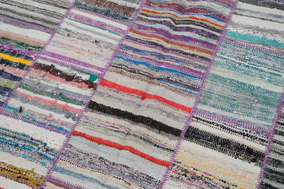 Chaput Patchwork Multi Renk Pamuk Üzerine Yün El Dokuma Kilim-200x237 - Görsel 6