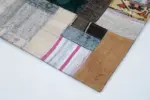 Chaput Patchwork Multi Renk Pamuk Üzerine Yün El Dokuma Kilim-170x240 - Görsel 4