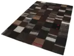 Chaput Patchwork Kahverengi Renk Pamuk Üzerine Yün El Dokuma Kilim-170x240 - Görsel 3
