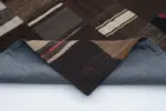 Chaput Patchwork Kahverengi Renk Pamuk Üzerine Yün El Dokuma Kilim-170x240 - Görsel 5