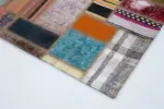 Chaput Patchwork Multi Renk Pamuk Üzerine Yün El Dokuma Kilim-170x235 - Görsel 4