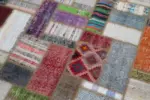 Chaput Patchwork Multi Renk Pamuk Üzerine Yün El Dokuma Kilim-170x235 - Görsel 6