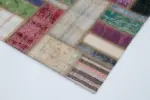 Chaput Patchwork Multi Renk Pamuk Üzerine Yün El Dokuma Kilim-170x234 - Görsel 4
