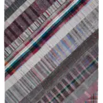 Chaput Patchwork Multi Renk Pamuk Üzerine Yün El Dokuma Kilim-204x300