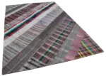 Chaput Patchwork Multi Renk Pamuk Üzerine Yün El Dokuma Kilim-204x300 - Görsel 2