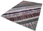 Chaput Patchwork Multi Renk Pamuk Üzerine Yün El Dokuma Kilim-204x300 - Görsel 3