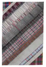 Chaput Patchwork Multi Renk Pamuk Üzerine Yün El Dokuma Kilim-197x305