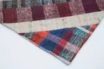 Chaput Patchwork Multi Renk Pamuk Üzerine Yün El Dokuma Kilim-197x305 - Görsel 4