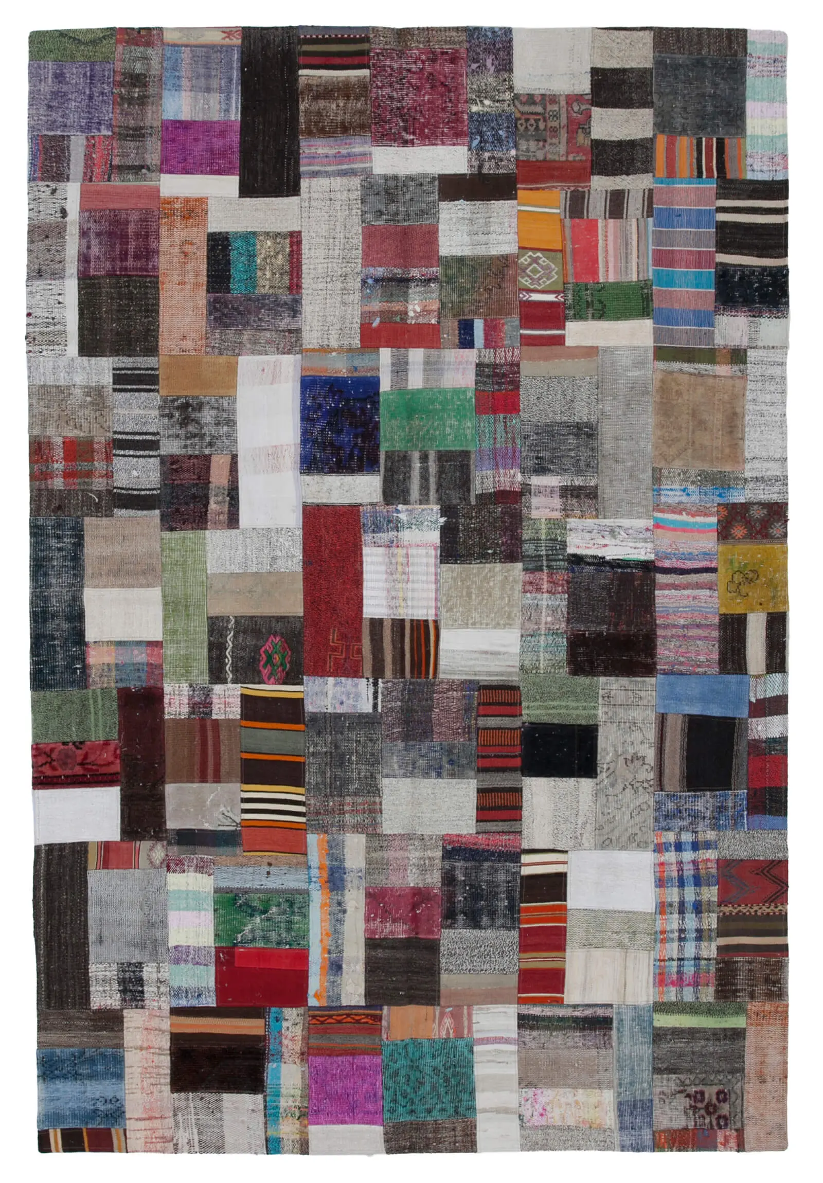 Rc_30313_1_Multicolor_Oriental_Kilim_Patchwork_Rugs Chaput Patchwork Multi Renk Pamuk Üzerine Yün El Dokuma Kilim-205x305 - Görsel 1