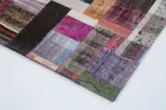 Chaput Patchwork Multi Renk Pamuk Üzerine Yün El Dokuma Kilim-205x305 - Görsel 4