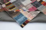 Chaput Patchwork Multi Renk Pamuk Üzerine Yün El Dokuma Kilim-205x305 - Görsel 5
