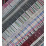 Chaput Patchwork Multi Renk Pamuk Üzerine Yün El Dokuma Kilim-206x304