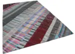 Chaput Patchwork Multi Renk Pamuk Üzerine Yün El Dokuma Kilim-206x304 - Görsel 2