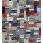 Chaput Patchwork Multi Renk Pamuk Üzerine Yün El Dokuma Kilim-200x303