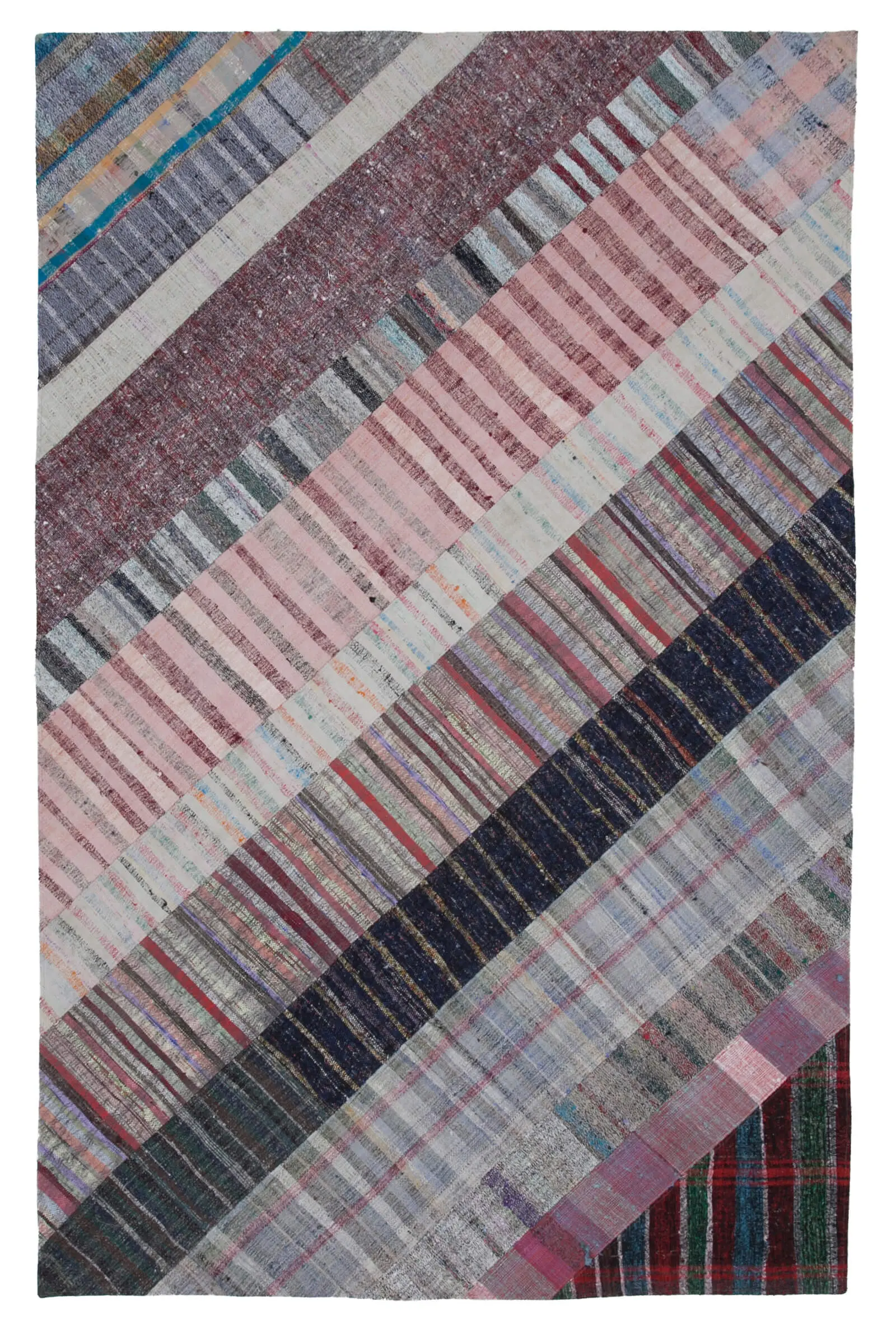 Rc_30316_1_Multicolor_Oriental_Kilim_Patchwork_Rugs Chaput Patchwork Multi Renk Pamuk Üzerine Yün El Dokuma Kilim-197x305 - Görsel 1