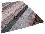 Chaput Patchwork Multi Renk Pamuk Üzerine Yün El Dokuma Kilim-197x305 - Görsel 2