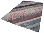 Chaput Patchwork Multi Renk Pamuk Üzerine Yün El Dokuma Kilim-197x305 - Görsel 3