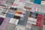Chaput Patchwork Multi Renk Pamuk Üzerine Yün El Dokuma Kilim-200x295 - Görsel 6