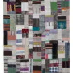 Chaput Patchwork Multi Renk Pamuk Üzerine Yün El Dokuma Kilim-200x305