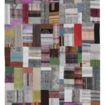 Chaput Patchwork Multi Renk Pamuk Üzerine Yün El Dokuma Kilim-200x300