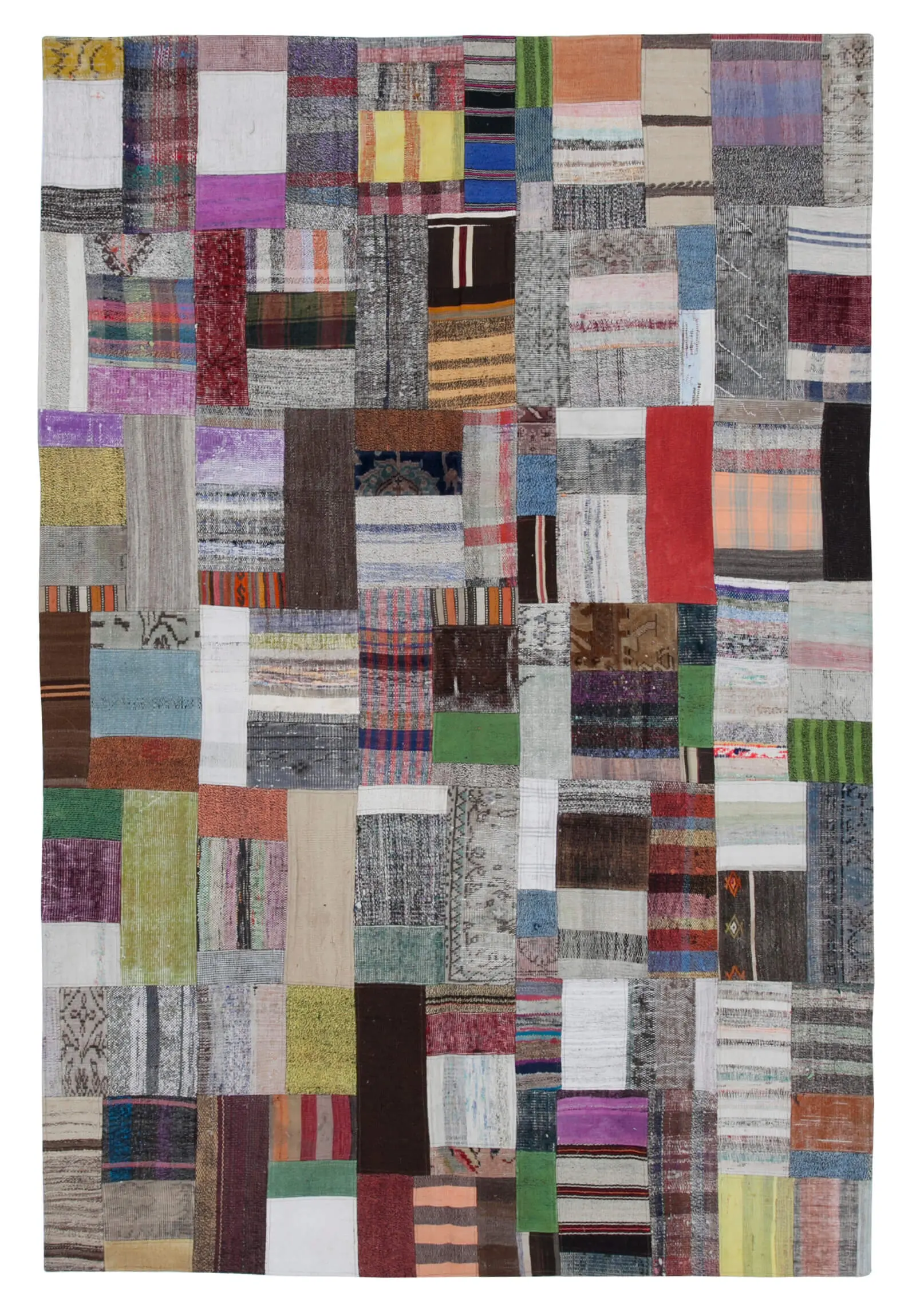 Rc_30326_1_Multicolor_Oriental_Kilim_Patchwork_Rugs Chaput Patchwork Multi Renk Pamuk Üzerine Yün El Dokuma Kilim-200x300 - Görsel 1