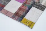 Chaput Patchwork Multi Renk Pamuk Üzerine Yün El Dokuma Kilim-200x300 - Görsel 4