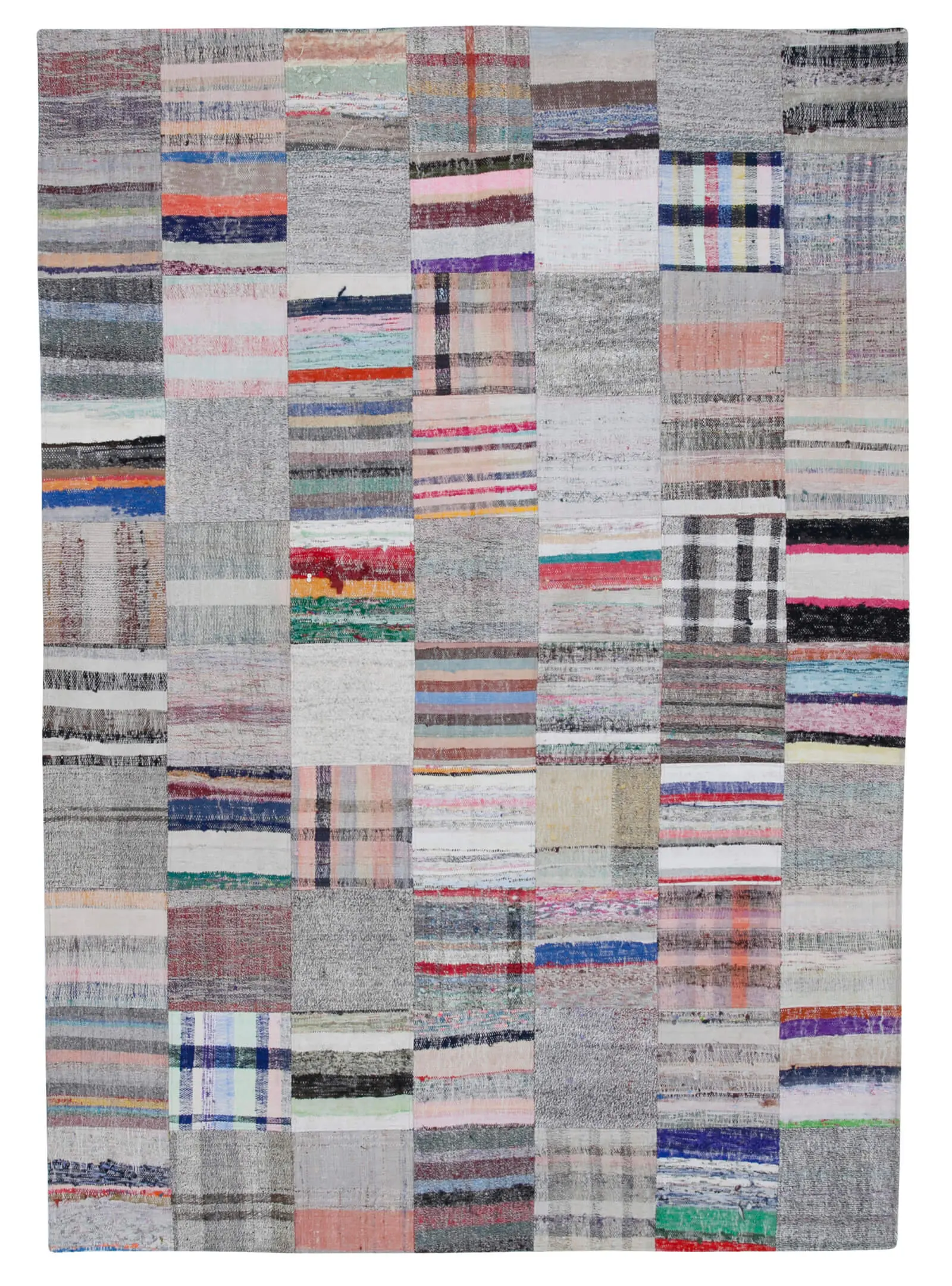 Rc_30327_1_Multicolor_Oriental_Kilim_Patchwork_Rugs Chaput Patchwork Multi Renk Pamuk Üzerine Yün El Dokuma Kilim-211x299 - Görsel 1