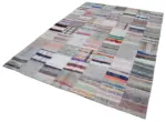 Chaput Patchwork Multi Renk Pamuk Üzerine Yün El Dokuma Kilim-211x299 - Görsel 3