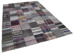 Chaput Patchwork Multi Renk Pamuk Üzerine Yün El Dokuma Kilim-211x305 - Görsel 2