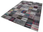 Chaput Patchwork Multi Renk Pamuk Üzerine Yün El Dokuma Kilim-211x305 - Görsel 3