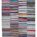 Chaput Patchwork Multi Renk Pamuk Üzerine Yün El Dokuma Kilim-216x318