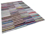 Chaput Patchwork Multi Renk Pamuk Üzerine Yün El Dokuma Kilim-216x318 - Görsel 2