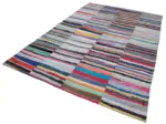 Chaput Patchwork Multi Renk Pamuk Üzerine Yün El Dokuma Kilim-216x318 - Görsel 3