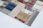 Chaput Patchwork Multi Renk Pamuk Üzerine Yün El Dokuma Kilim-207x306 - Görsel 4