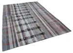 Chaput Patchwork Multi Renk Pamuk Üzerine Yün El Dokuma Kilim-214x304 - Görsel 2