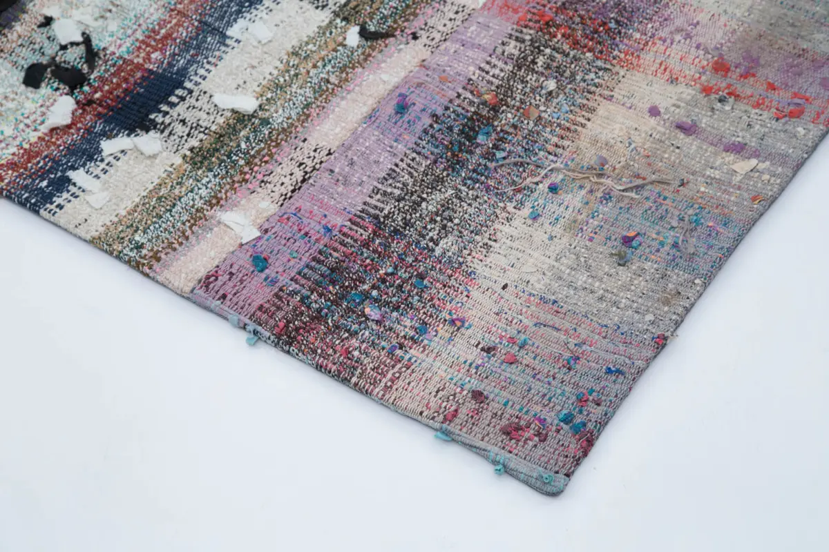 Chaput Patchwork Multi Renk Pamuk Üzerine Yün El Dokuma Kilim-214x304 - Görsel 4