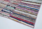 Chaput Patchwork Multi Renk Pamuk Üzerine Yün El Dokuma Kilim-198x281 - Görsel 4