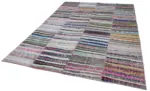 Chaput Patchwork Multi Renk Pamuk Üzerine Yün El Dokuma Kilim-203x285 - Görsel 3