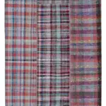 Chaput Patchwork Multi Renk Pamuk Üzerine Yün El Dokuma Kilim-199x297